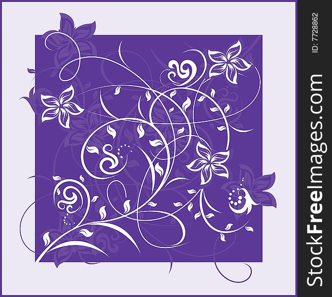 Decorative flowers on color background, vector illustration. Please see some similar pictures from my portfolio. Additional format: EPS-8