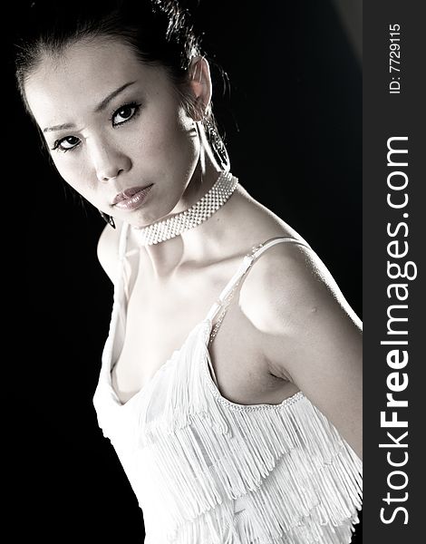 Stylish asian young woman face expression. Stylish asian young woman face expression