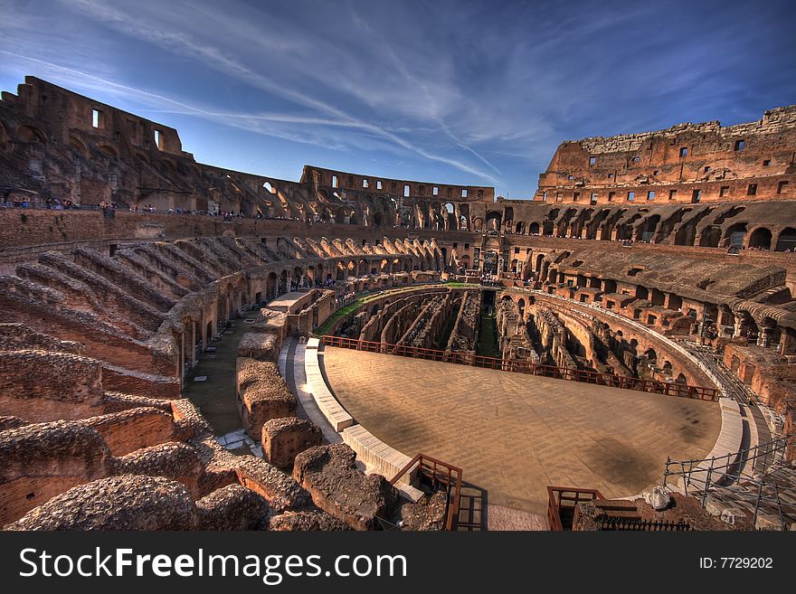 Beautiful Coliseum in Rome is taken picture in the day-time