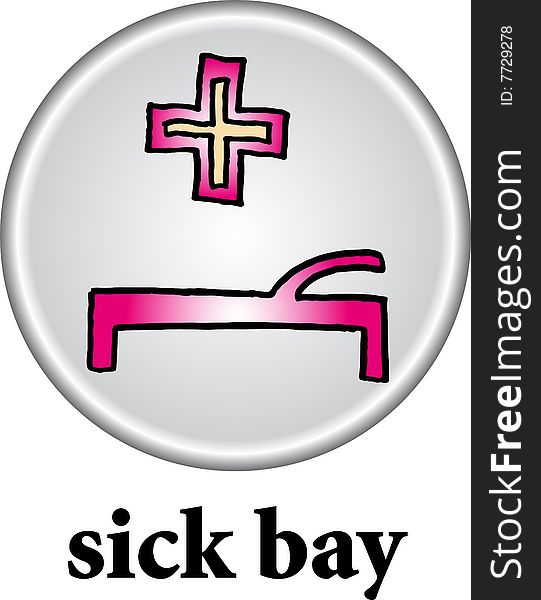 Sick bay sign on white background. vector image