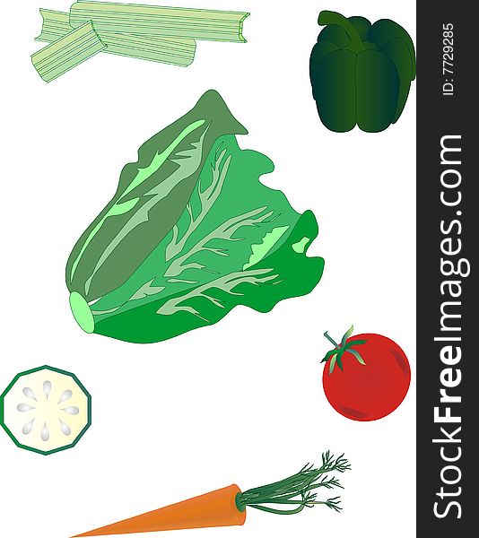 Group of healthy vegetables to make a  colourful salad with. Group of healthy vegetables to make a  colourful salad with