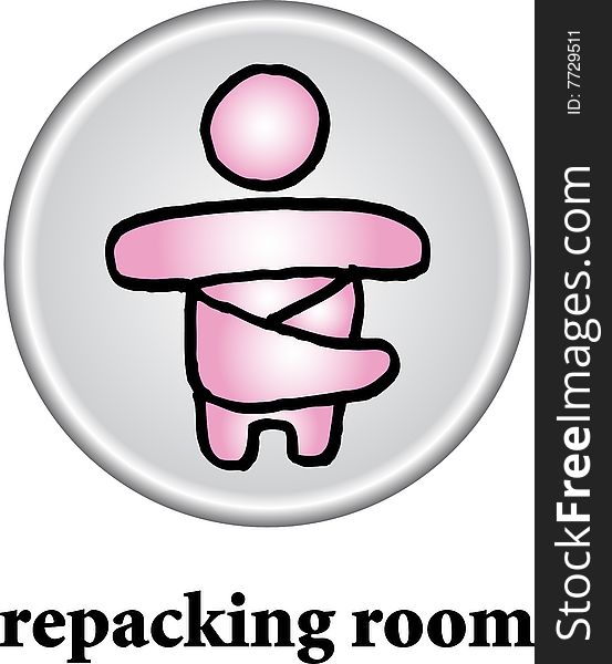 Repacking room sign on white background. vector image