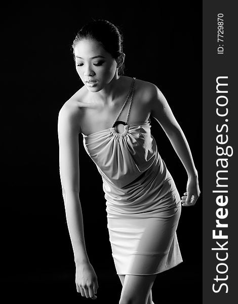 Stylish asian young woman face expression. Stylish asian young woman face expression