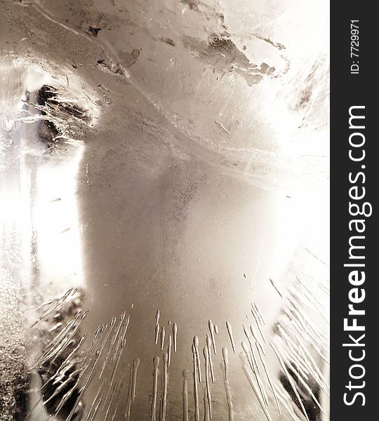 Abstract ice figure, in white light