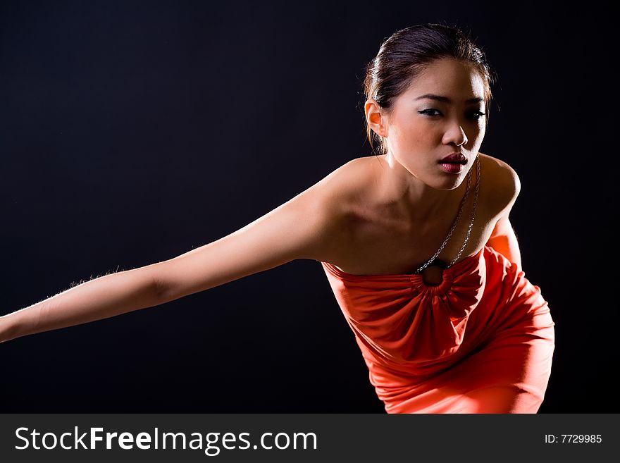 Stylish asian young woman face expression. Stylish asian young woman face expression