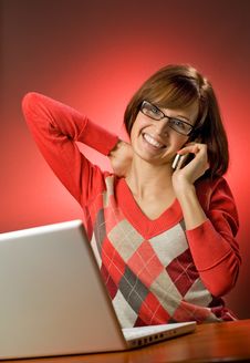 Woman Working On Her Laptop Royalty Free Stock Images Woman Working On Her Laptop Royalty Free Stock Images