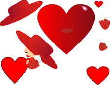 Hearts,hats And Strawberries Royalty Free Stock Image Hearts,hats And Strawberries Royalty Free Stock Image