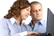 Business Woman And Man Working Together Stock Photo Business Woman And Man Working Together Stock Photo