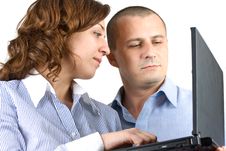 Business Woman And Man Working Together Royalty Free Stock Photo Business Woman And Man Working Together Royalty Free Stock Photo
