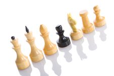 White Chess Pieces And One Black Royalty Free Stock Photo White Chess Pieces And One Black Royalty Free Stock Photo