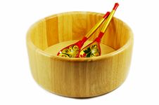 Russian Wooden Spoons On Wooden Bowl Stock Image Russian Wooden Spoons On Wooden Bowl Stock Image