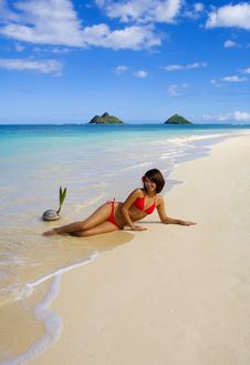 A Beautiful Polynesian Girl In Bikini Royalty Free Stock Photo A Beautiful Polynesian Girl In Bikini Royalty Free Stock Photo