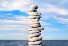 Grey Stone Tower On A Beach Royalty Free Stock Photos Grey Stone Tower On A Beach Royalty Free Stock Photos