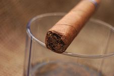Cuban Cigar On Glass With Whiskey Stock Images Cuban Cigar On Glass With Whiskey Stock Images