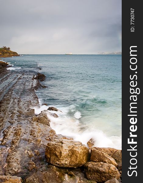 Rocky coast shore