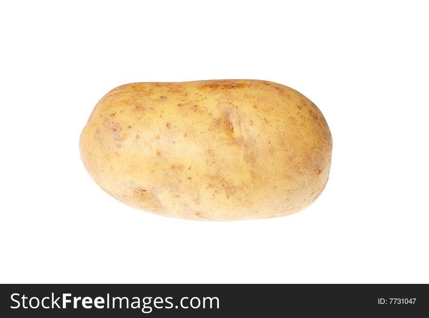 Large raw baking potato isolated on white