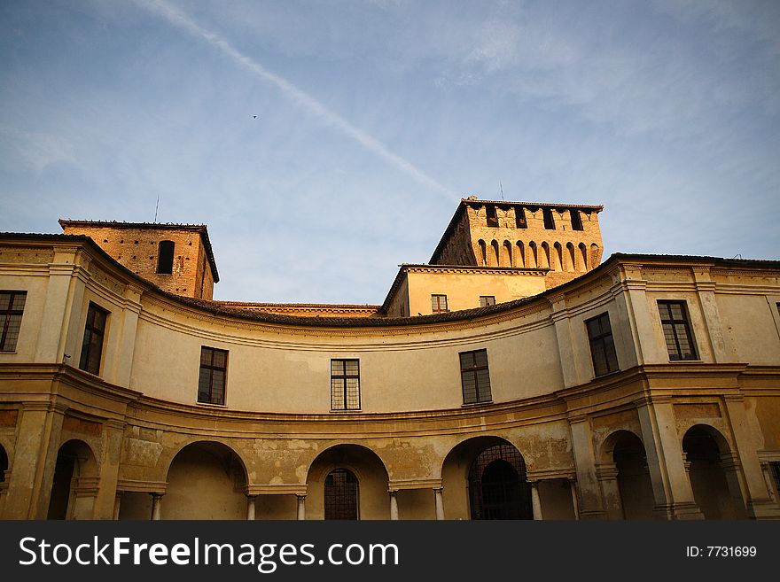 The dark side of the Gonzaga's Castle in Mantua, Italy. The dark side of the Gonzaga's Castle in Mantua, Italy