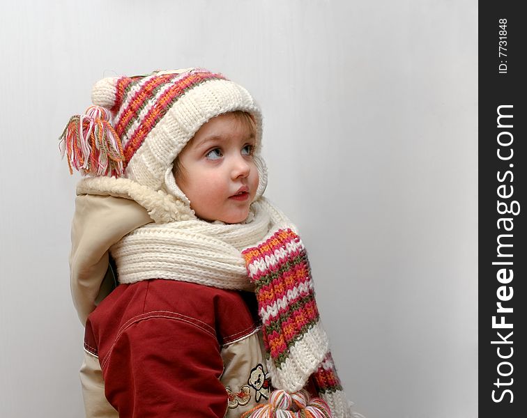 Girl in winter clothes