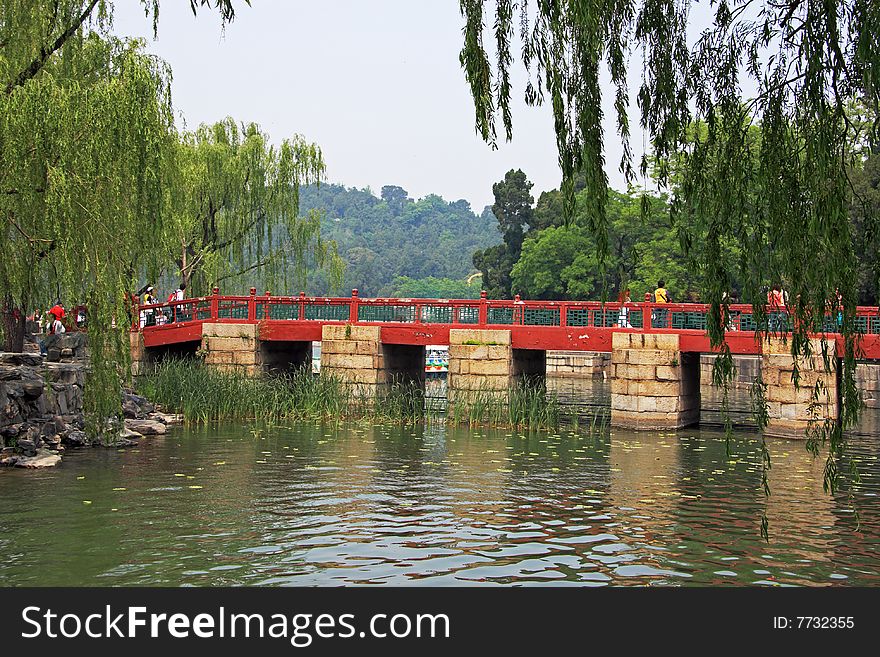 Bridge in a park in the summer palace Beeijing China