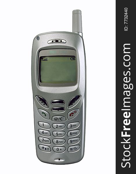 Small silver mobile phone device