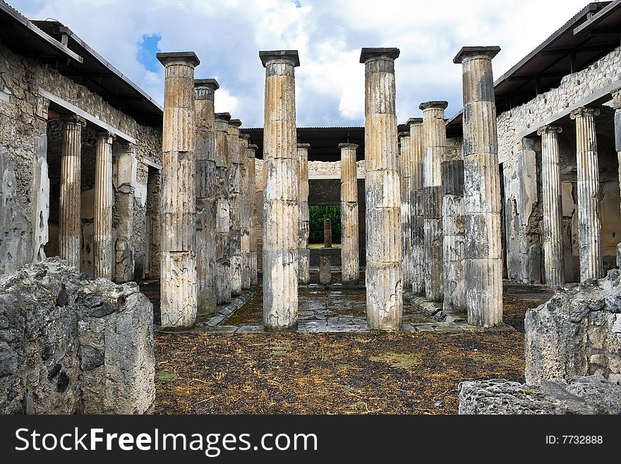 Ancient ruins of roman city Pompeii, Italy. Ancient ruins of roman city Pompeii, Italy