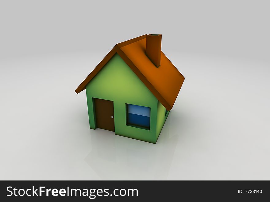 Little house - 3d render illustration