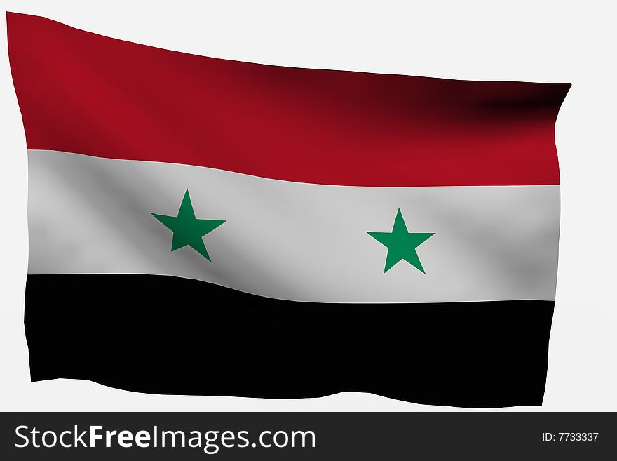 Syria 3d flag isolated on white background
