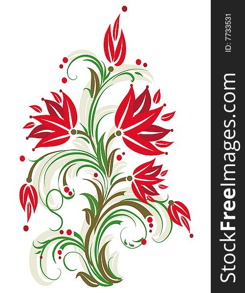 Stylized floral tree. Vector Illustration