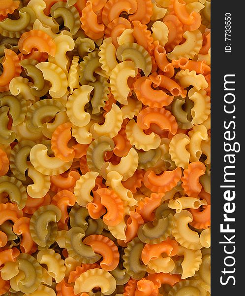 Color pasta, italian macaroni, dieting