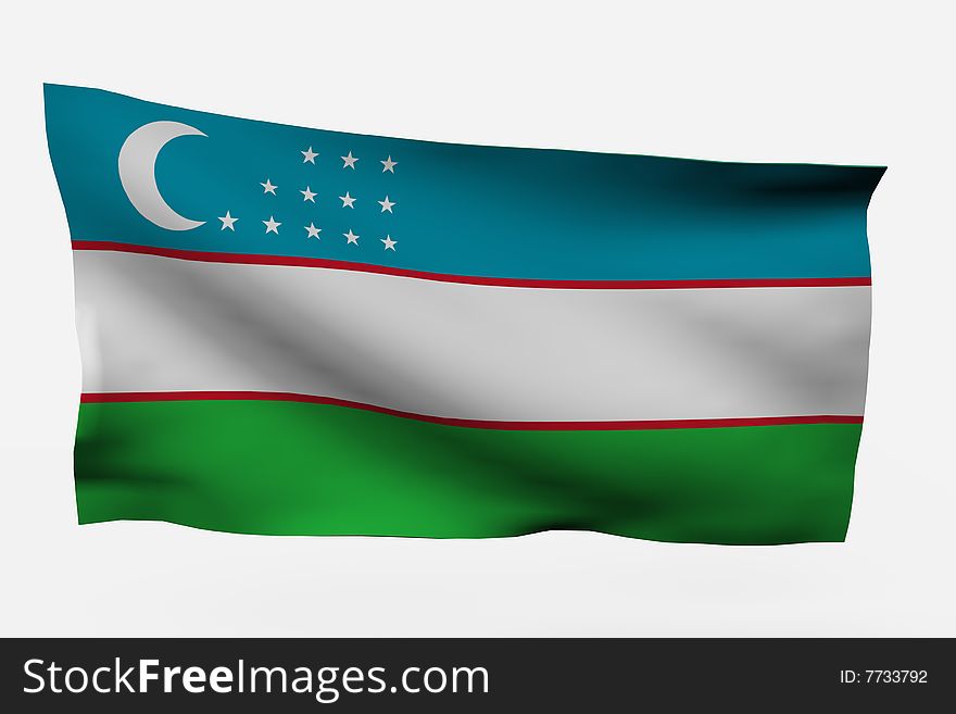 Uzbekistan 3d flag isolated on white background