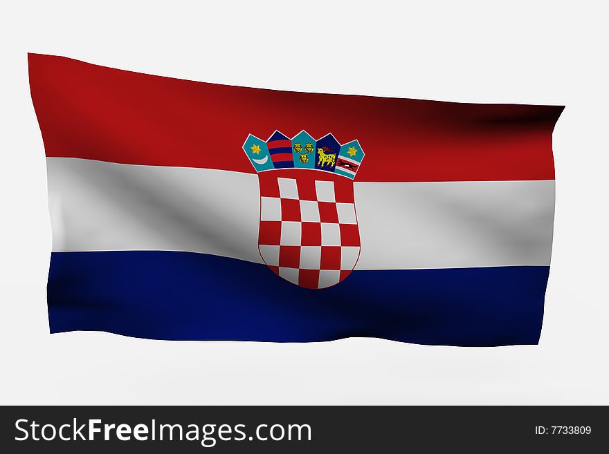 Croatia 3d flag isolated on white background