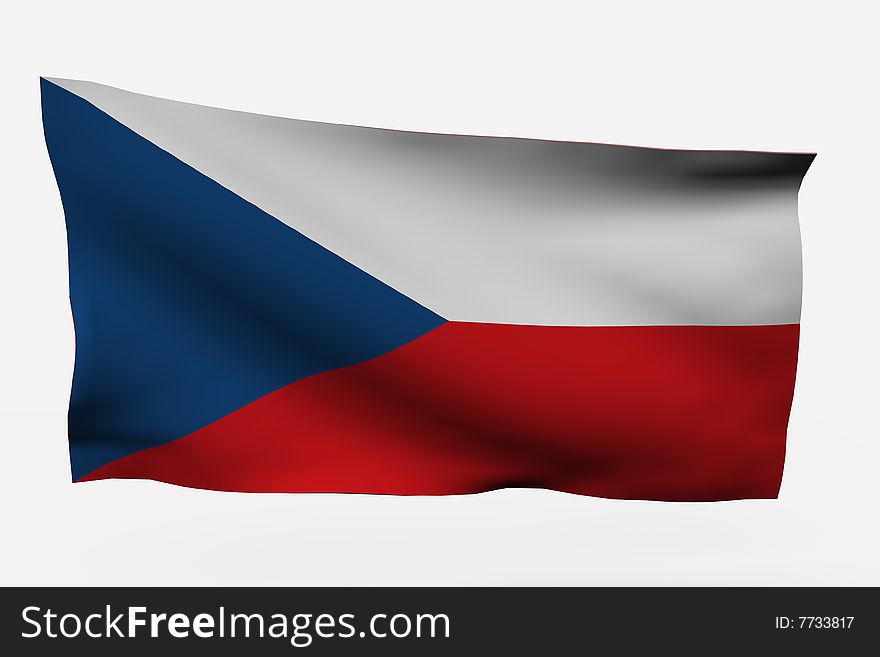 3czech republic 3d flag isolated on white background