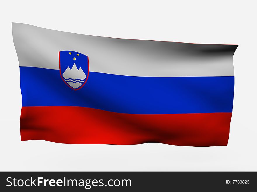 Eslovenia 3d flag isolated on white background