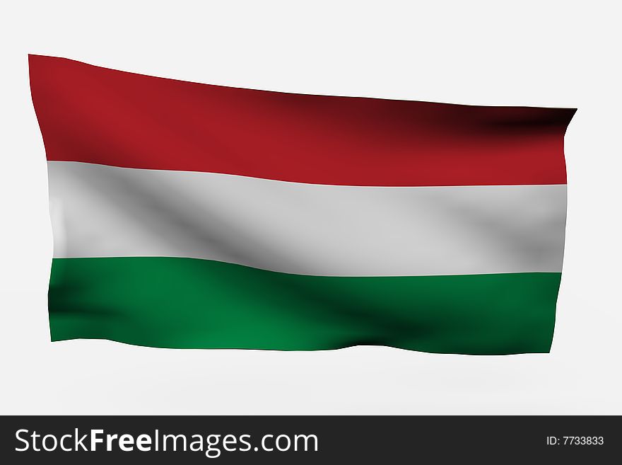 Hungary 3d flag isolated on white background