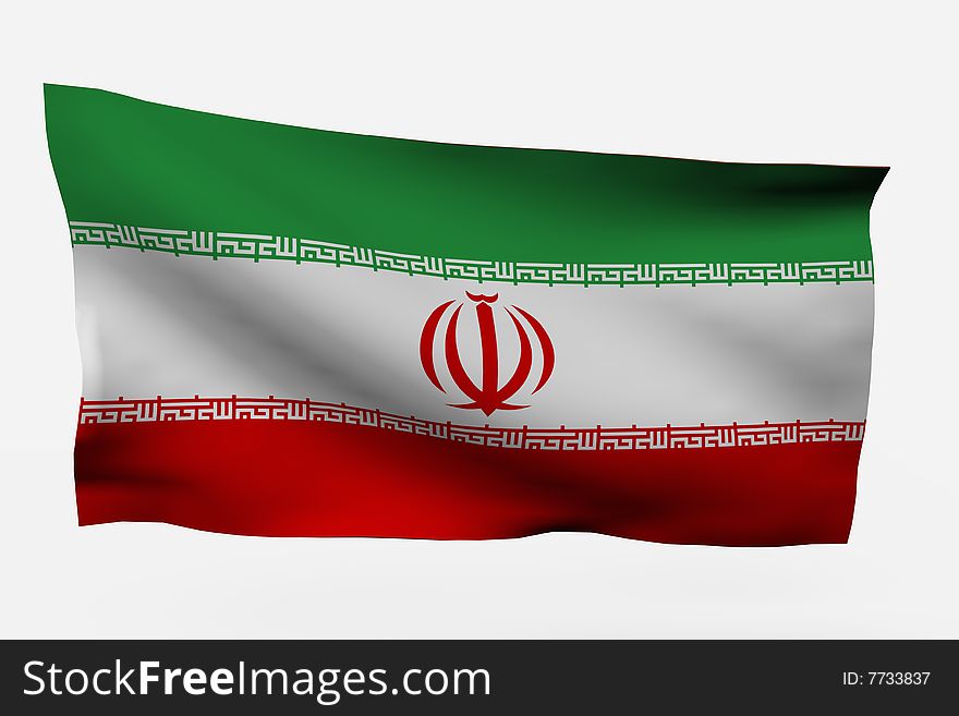 Iran 3d flag isolated on white background