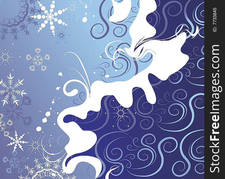 Winter blue background, vector illustration