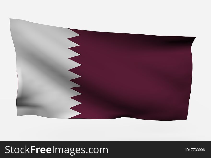 Qatar 3d flag isolated on white background. Qatar 3d flag isolated on white background