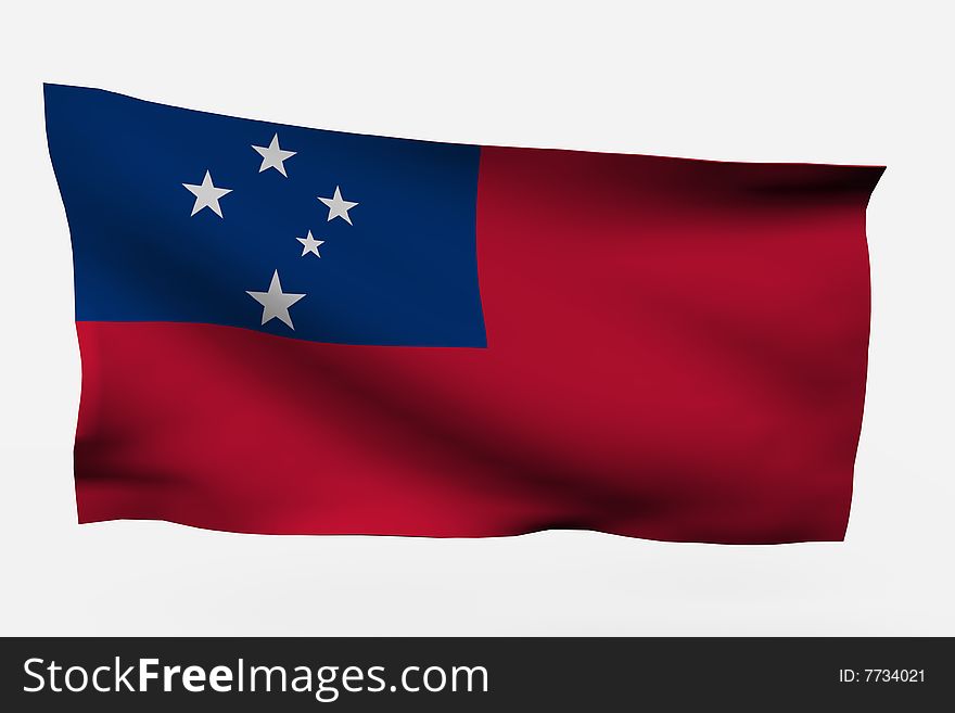 Samoa 3d flag isolated on white background