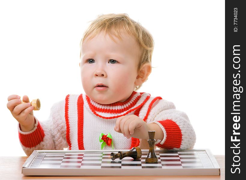 Kid Plays A Chess
