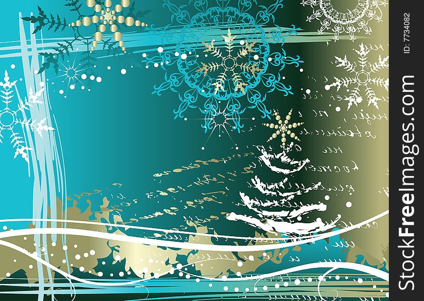 Vector illustration of christmas-tree background
