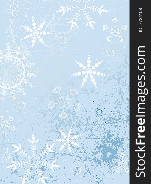 Abstract Blue Background With Snowflakes