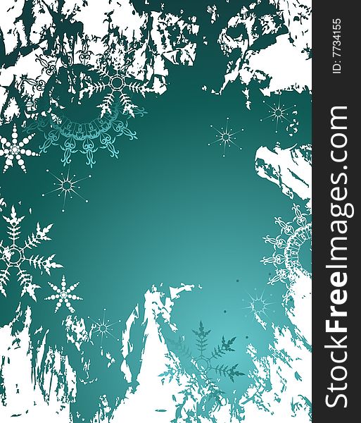 Abstract Blue Background With Snowflakes