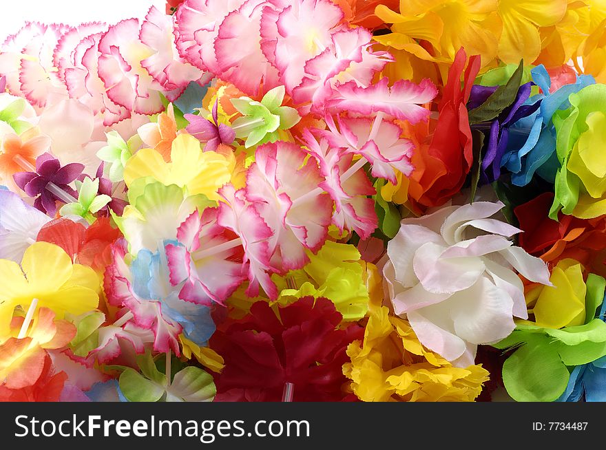 Colorful wreath on white background