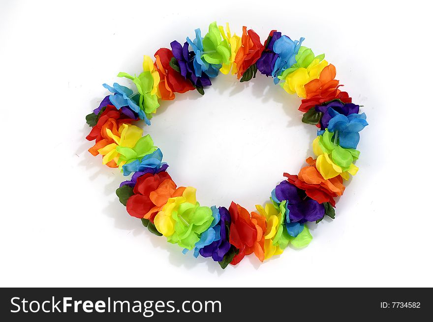 Colorful wreath on white background