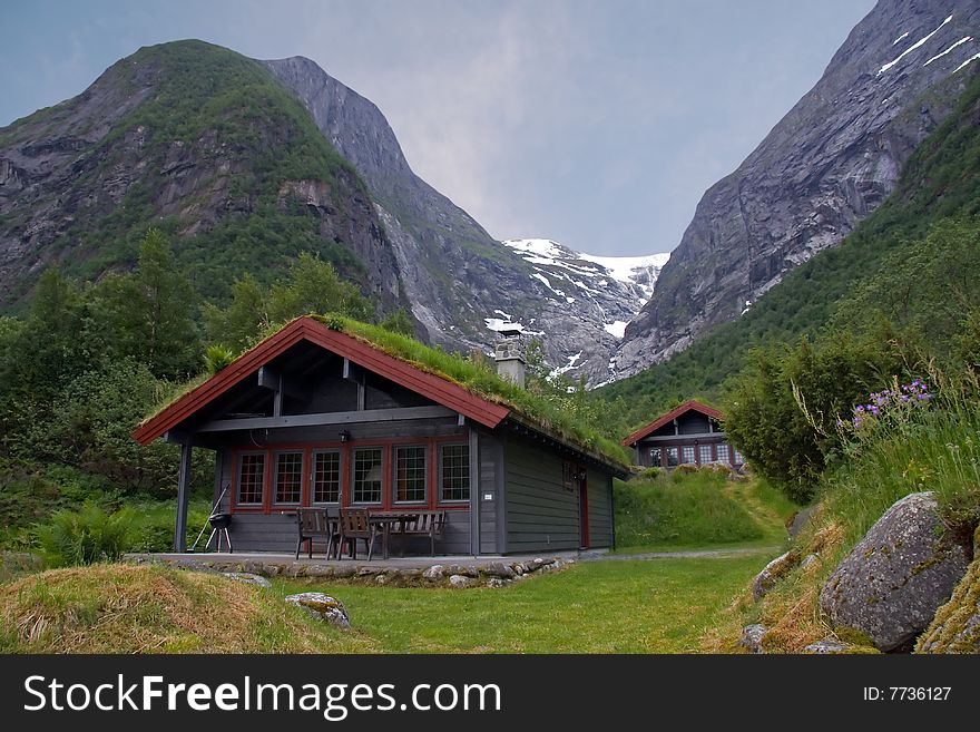 Mountain cabin, picture was taken in Norway. Mountain cabin, picture was taken in Norway