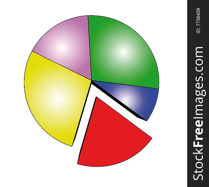 Multicolor statistics - isolated diagram on white (with vector EPS format)