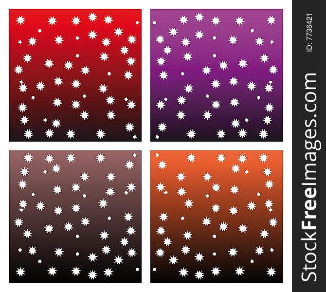 Multicolor backgrounds with little stars - illustration set for christmas/winter design (with vector EPS format)