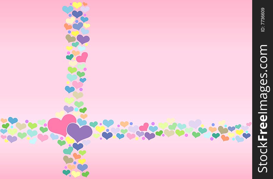 Pretty design with hearts for valentine's day
