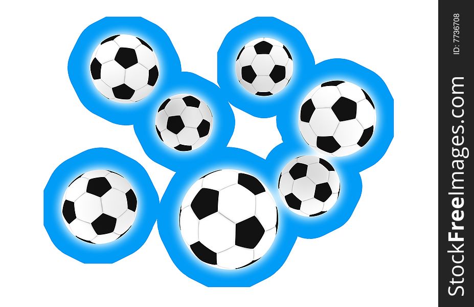 Soccer balls - illustration on white background