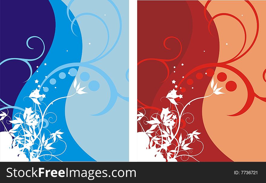 Two background of vegetal ornament. Two background of vegetal ornament